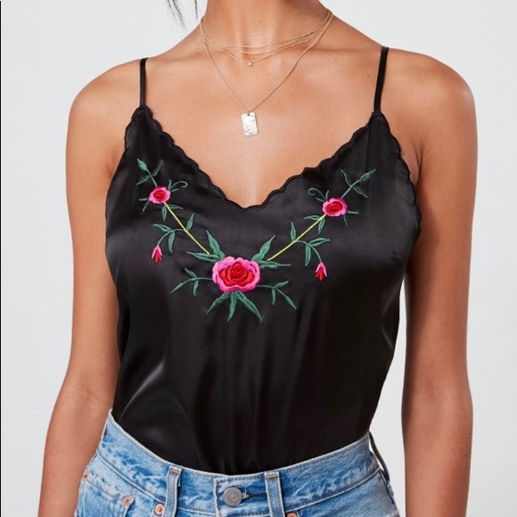 Embroidered Silk Cami - Picture 1 of 3